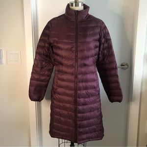 The North Face Thin Long Down Jacket purple